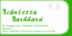 nikoletta marhhard business card